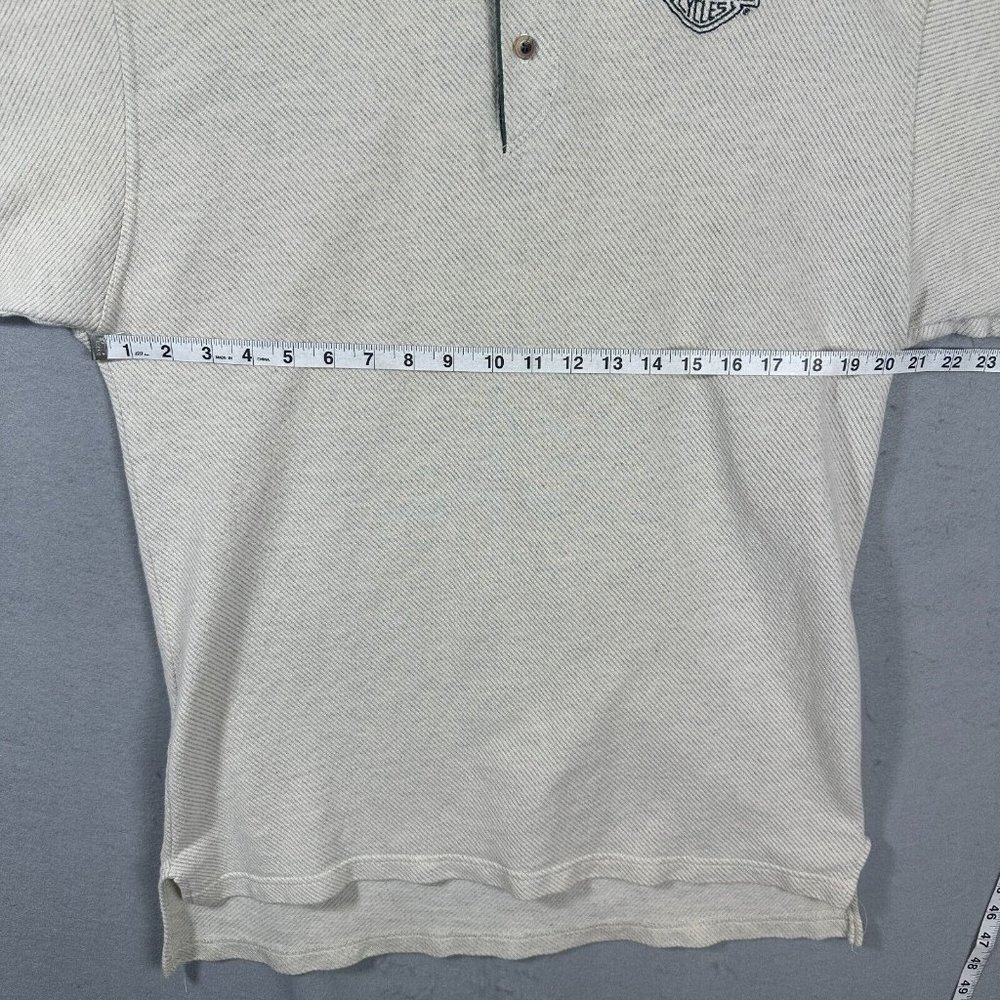 Harley Davidson Polo Shirt Mens XL Tan Black Casual Short Sleeve Pike Peak USA - Picture 11 of 15
